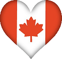 Canadian Flag Heart Clear